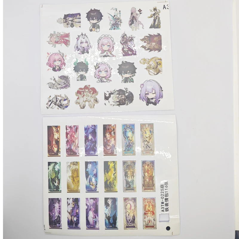 116 Pcs Chibi Anime Stickers A3 Sheets Phainon Cyrene Glossy Laminated Die Cut Decals Collection Display