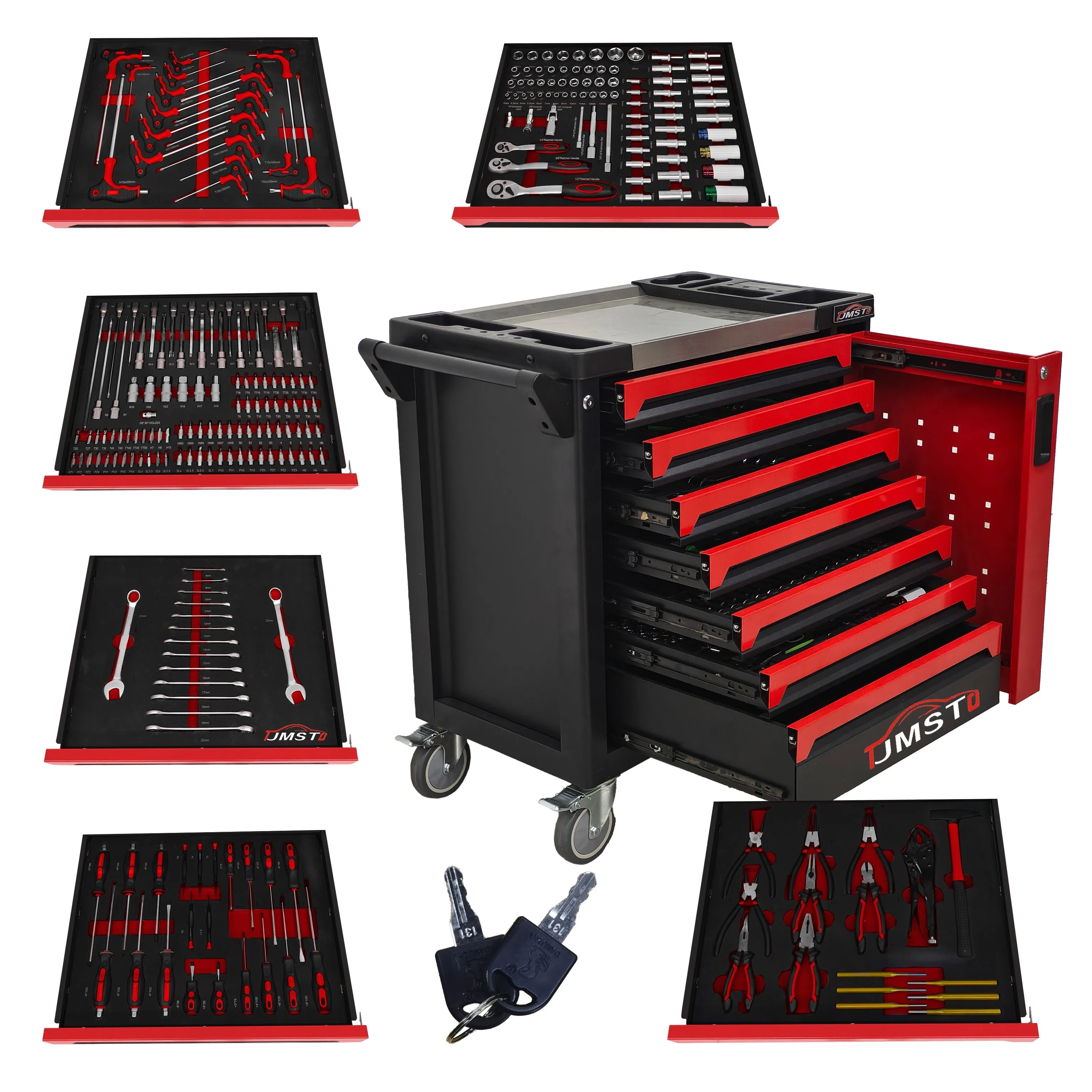 Combination Tool Cabinet Durable SPCC Material Powder Coat Finish European Style 250kg Load Capacity OEM/ODM Available Hot