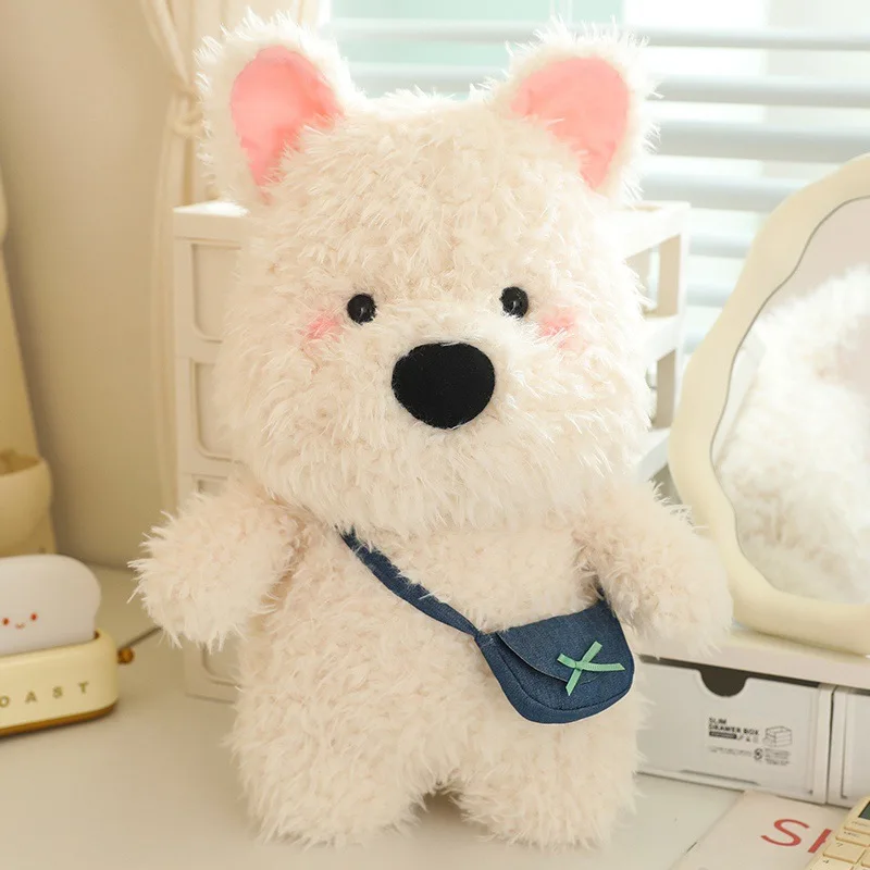 35-60cm Cute West Highland Terrier Dog Stuffed Animal Plush Toy Creative Puppy Baby Appease Doll Pillow Birthday Christmas Gifts