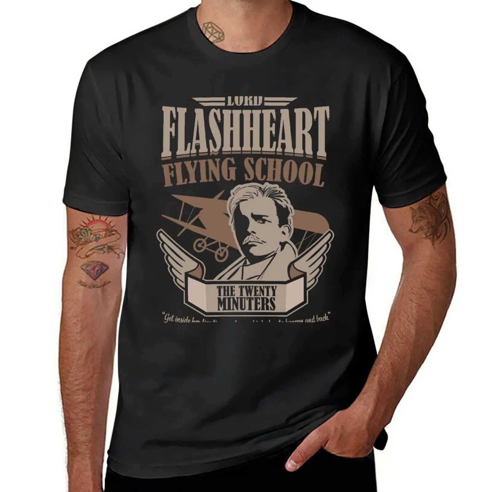

Lord Flashheart Flying School - The Twenty Minuters T-Shirt customizeds plus sizes quick-drying plain black t shirts men