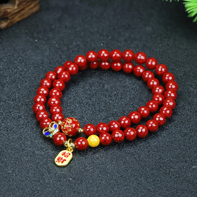 Handmade Braided Sand , Featuring A Gourd Charm, A Lucky Pouch, And A Pixiu Figurine, A Fashionable Bracelet