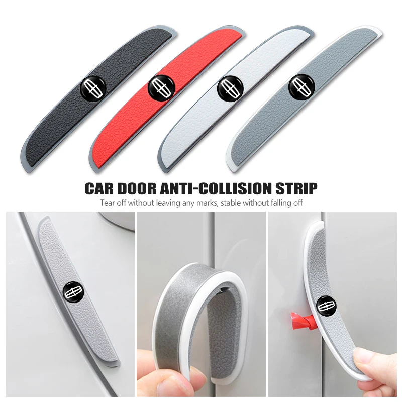 4 Uds. Accesorios de protección para el borde de la puerta del coche, tira antiarañazos para Lincoln Aviator Navigator Continental Nautilus Flyer Corsair