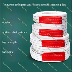 1T 2T 3T Industrial Lifting Belt Wear Resistant White Flat Lifting Belt Trailer Sling Crane Hoisting Cargo Polyester