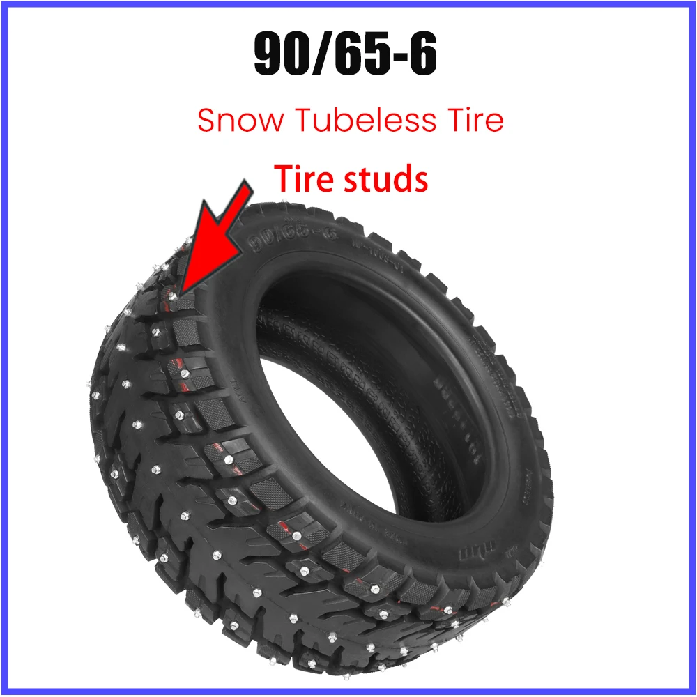 

90/65-6 Winter Snow Tire Off-road Tubeless Tyre studs for Ice & Mud Fits Electric Scooter 11 Inch High-Performance Vacuum Tires