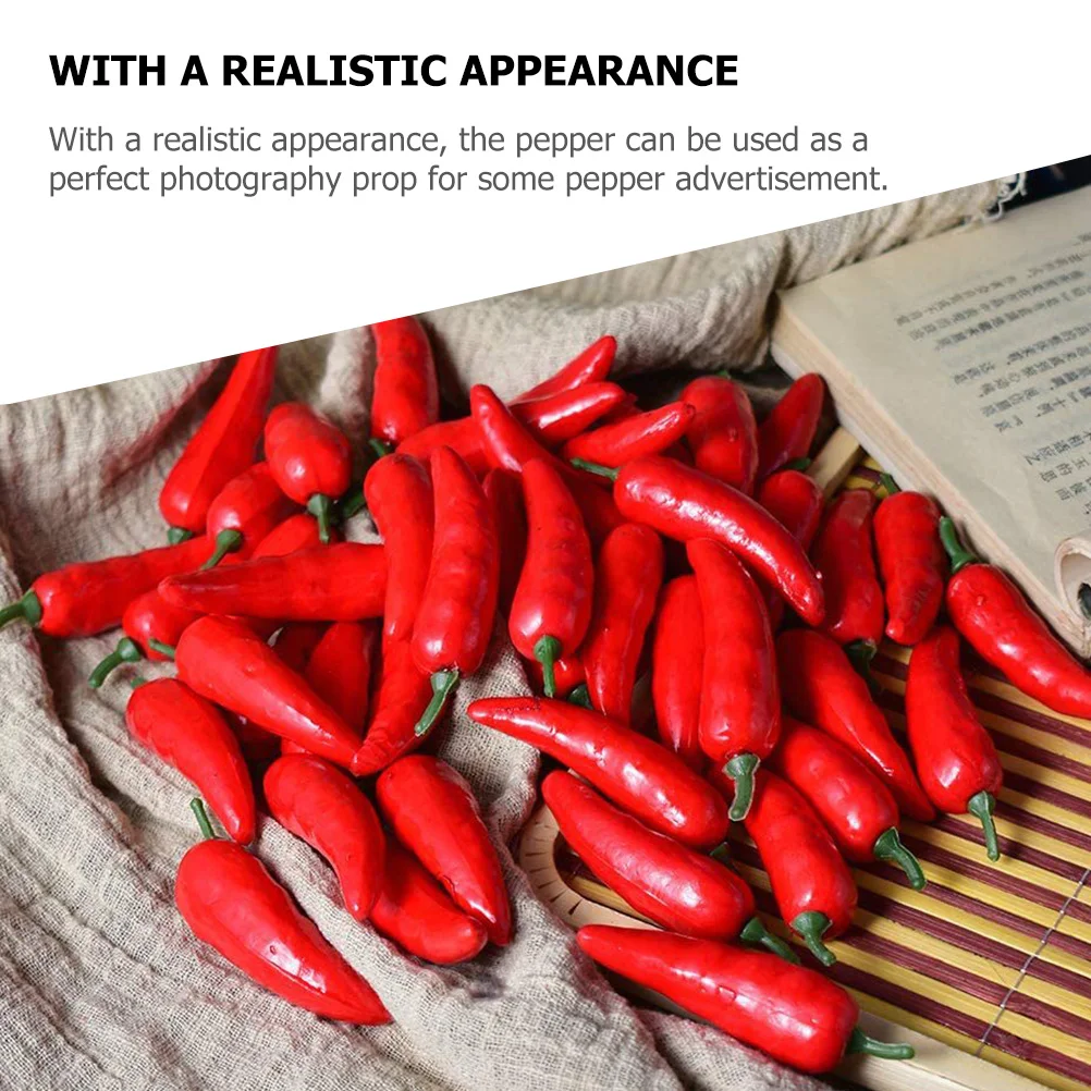 

40pcs Simulation Pepper Fake Chili Peppers For Food Display Decor Shop Showcase Prop Lifelike Polyfoam Artificial Pepper Decor