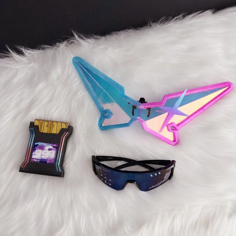 Game Honkai：Star Rail Silver Wolf Cosplay Props Colorful Glasses Set for Adults Anime Roleplay Accessories Halloween Party view 2