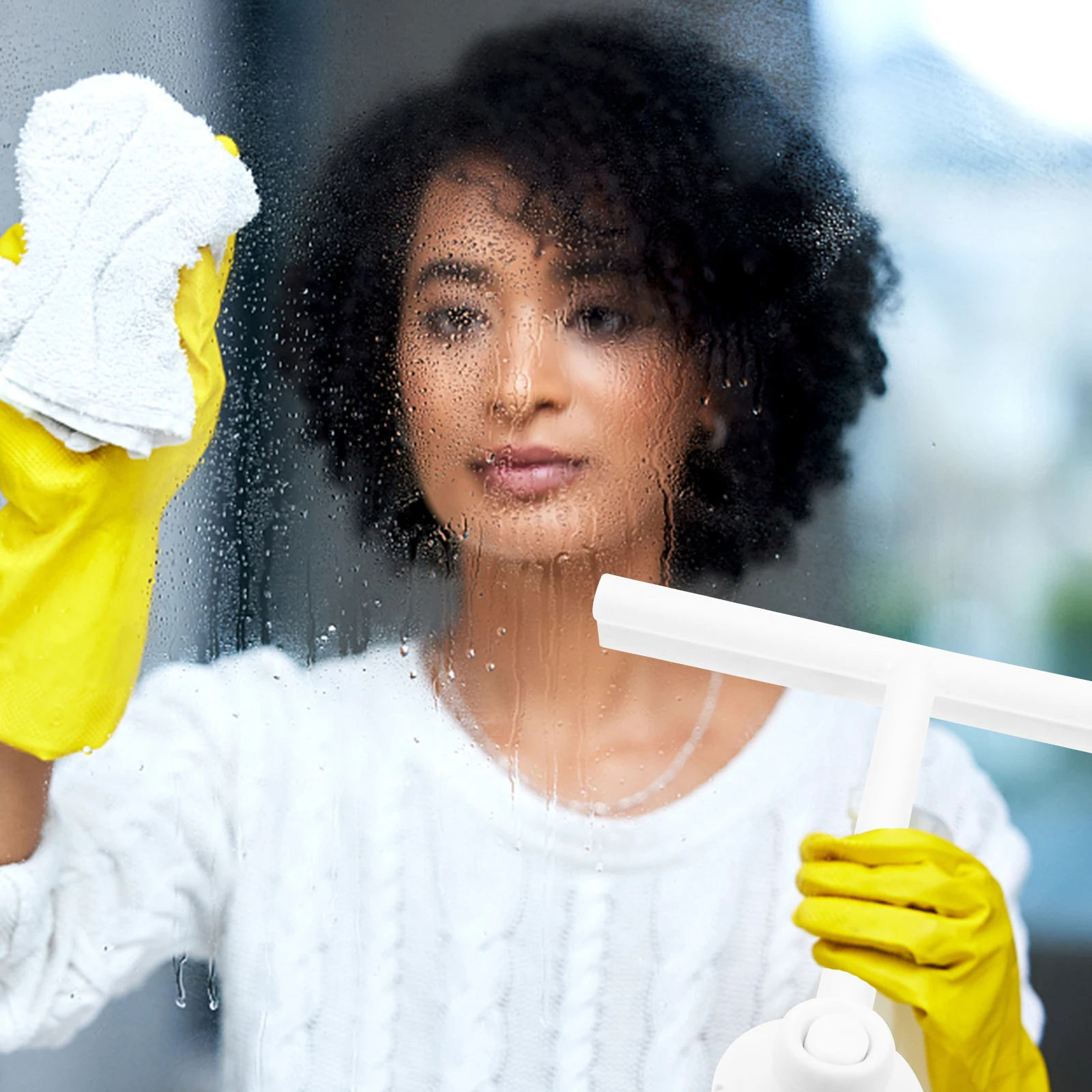 

Glass Wiper Durable TPE PP Ergonomic H Cleaning Tool for Kitchen Bathroom Window Sucking Disc Home Clean Multipurpose