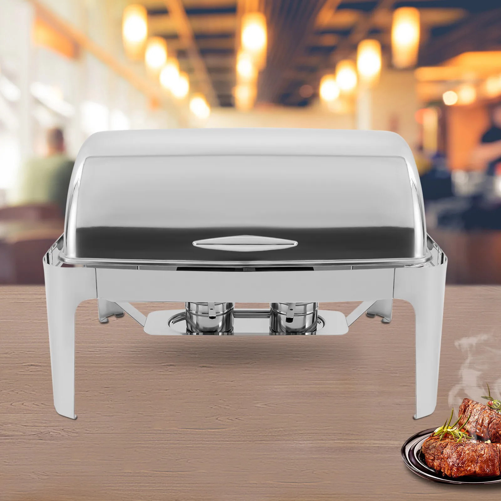 

Large Capacity Buffet Warmer Set With Comfortable T-Handle & Rounded Edges, Easy To Clean For Catering & Breakfast Areas