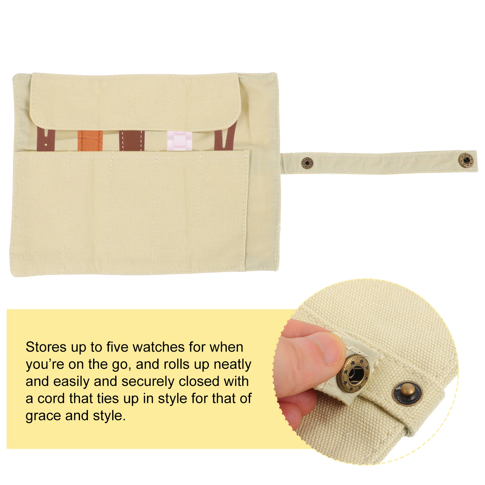 시계 보관 가방 스트랩 B 운반 액세서리 파우치 ganizer 휴대용 케이스 팔찌 여행 프리미엄 캔버스 대용량 슬림