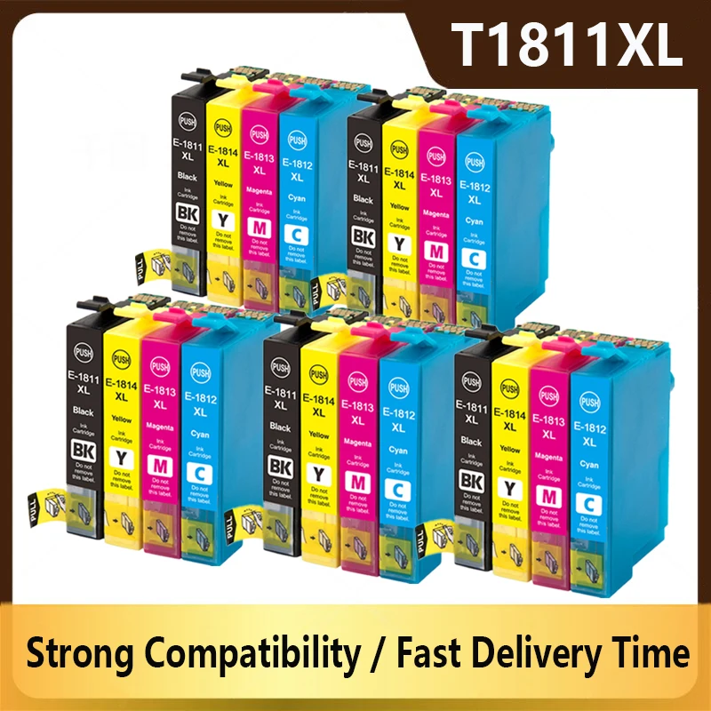 

Compatible Ink Cartridges for EPSON 18XL T1811 T1814 XP312 XP205 XP225 XP212 XP215 XP302 XP412 XP402 XP415 Printer