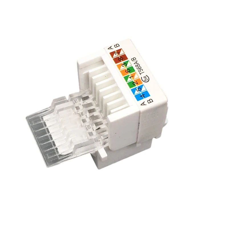 RJ45 Cat5e Keystone Ethernet Module Internet Wall Jack Coupler Crimp Down UTP LAN Connector Insert For Data Network Socket