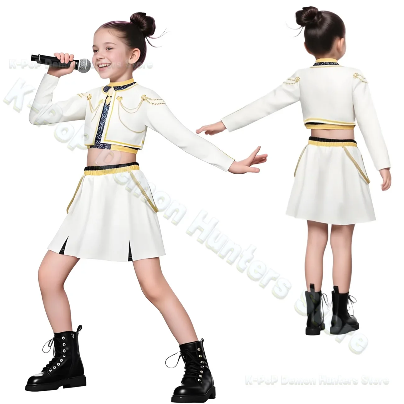 2025 Kpop Demon Hunters Cosplay Kostuum Kinderen Meisjes Jas Vest Rok Kpop Groep Idool Kleding Halloween Carnaval Party Pak Rumi