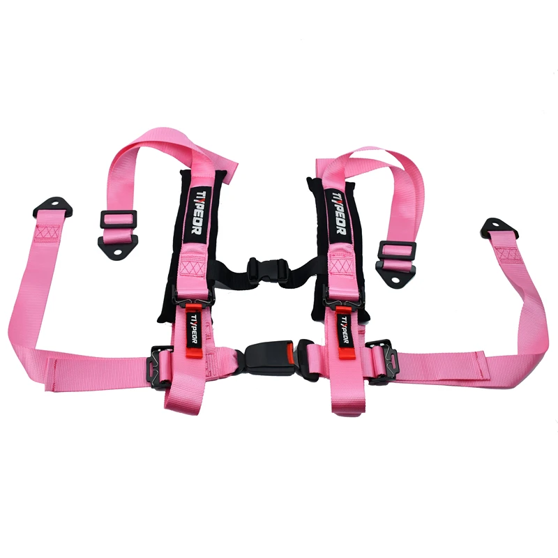 

TIYPEOR Pink Universal Quick Release 2inch Polyester Racing Car Seat Belt High Quality Automotive