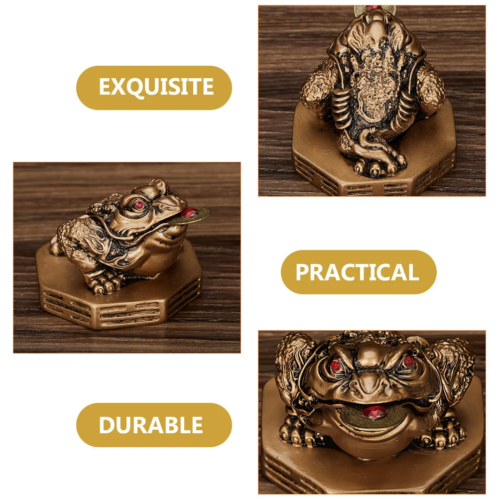 

Resin Toad Ornament Classic Decorative Compact Size Desktop Sculpture Office Home Decor Fengshui Wealth Decoration