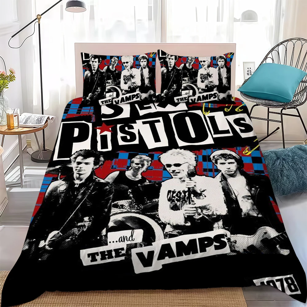 S-sex P-pistols R-rocks B-bands Duvet Cover Set Home Style Bedding Soft Laundry Cotton Bed 3 Piece Set Student Dormitory Gift