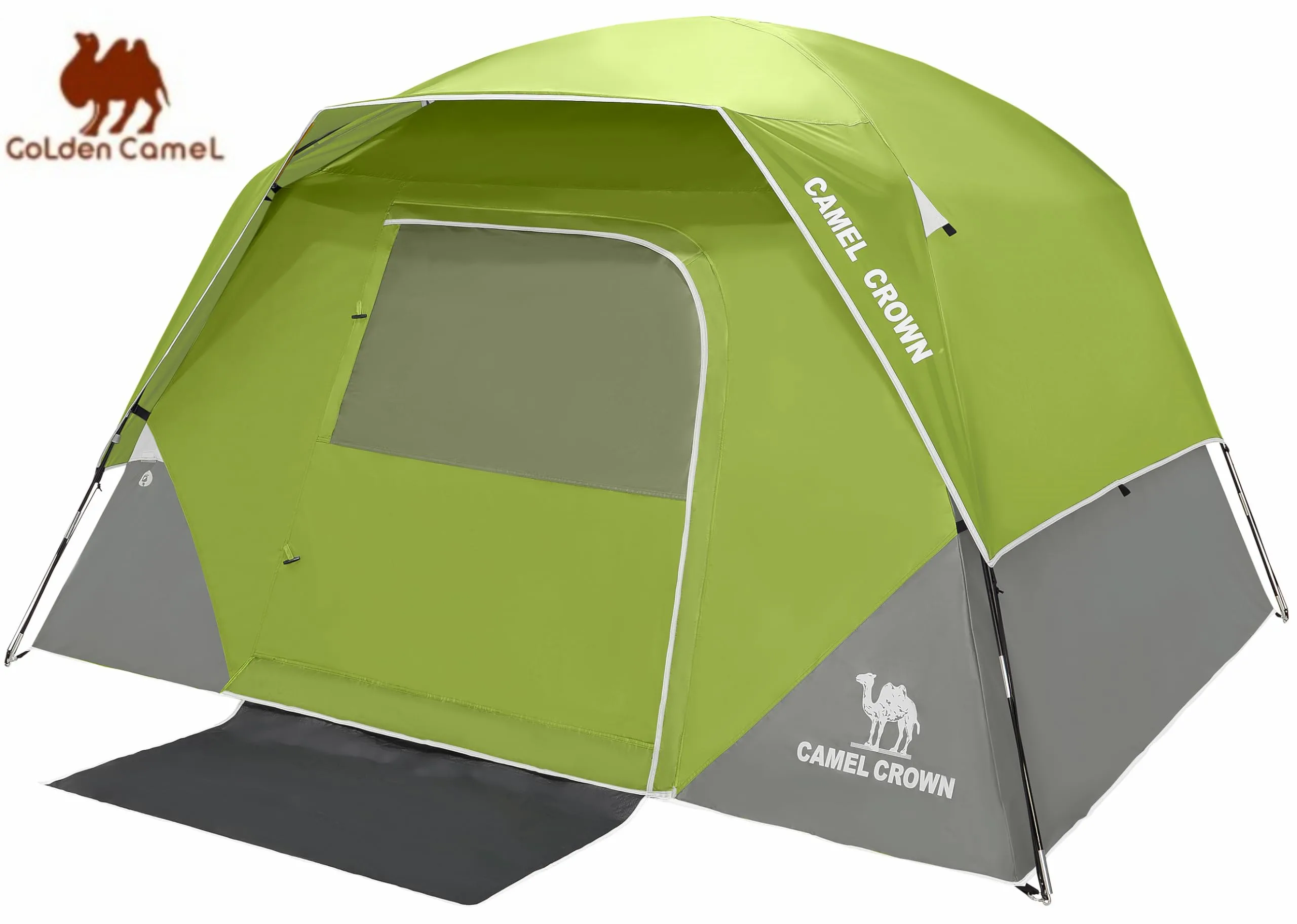 GOLDEN CAMEL Camping Tents 4 Person Waterproof Quick Setup Folding Outdoor Backpacking Tents Family Hiking