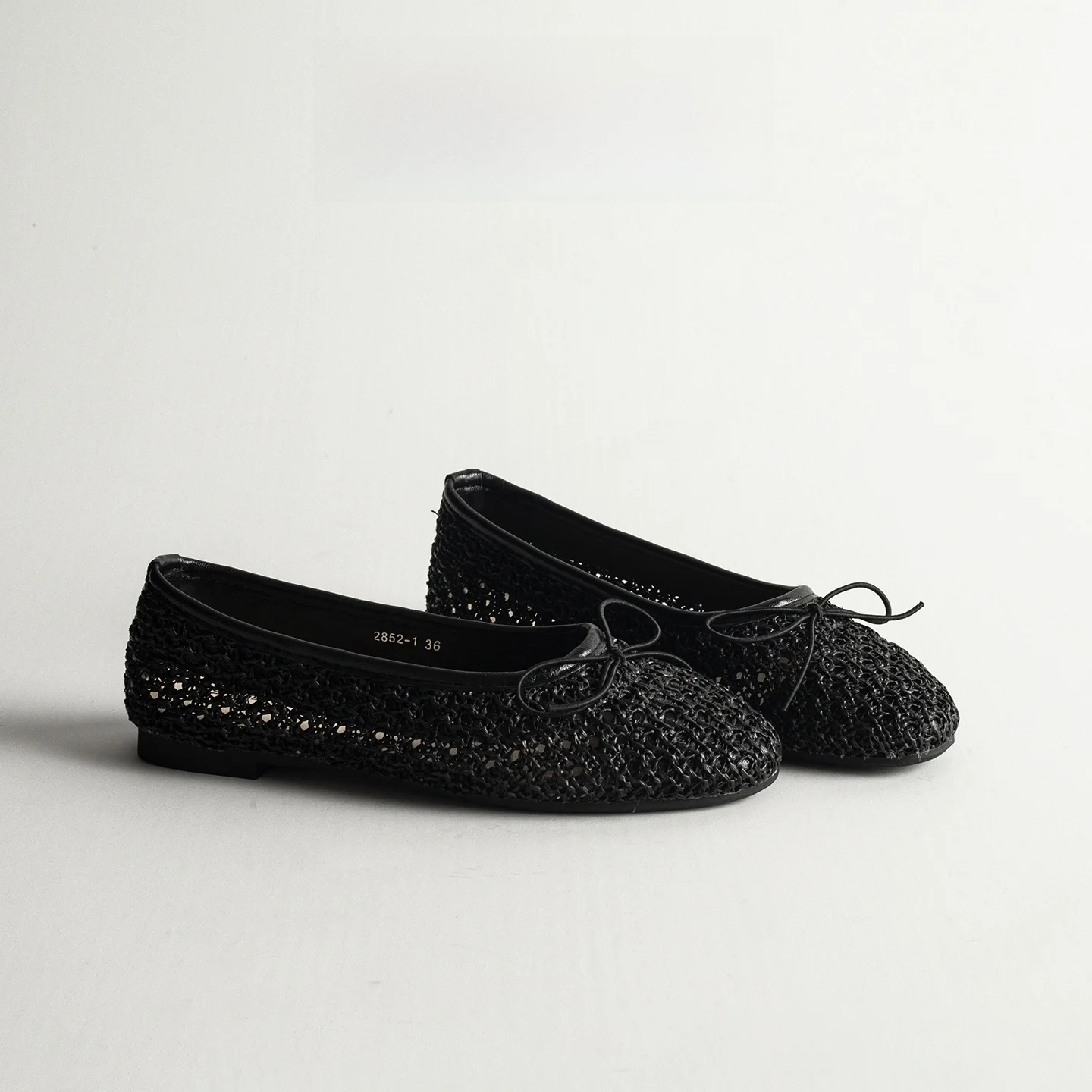 

Ballet Flat Shoes Women's Summer Versatile Gentle Knot Hollow Weave Mary Janes Low Heel round Toe Fashionable Ballet Flats
