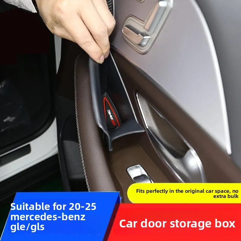 Door Handle Storage Box Center Armrest Storage Tray for 2020-2025 Mercedes Benz GLE350 GLS450 Auto Interior Accessories