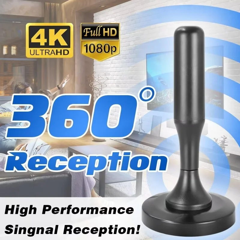 VUELVE HIDB TV Antenna Indoor Strong Magnetic Base Long Range High Gain 360° Signal Reception TV Antenna For Watch TV Channel