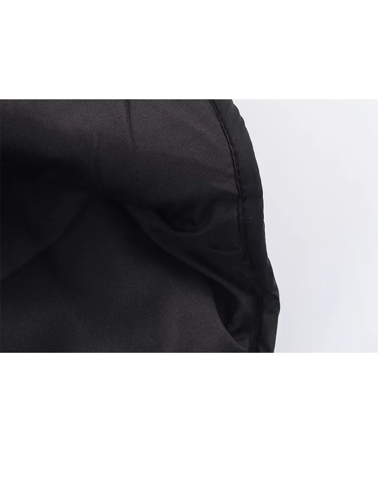 HH Woman Winter Versatile Solid Color Long Sleeves Round Neck Bow Quilting Cotton Jacket Female Fashion Casual Cotton Jacket