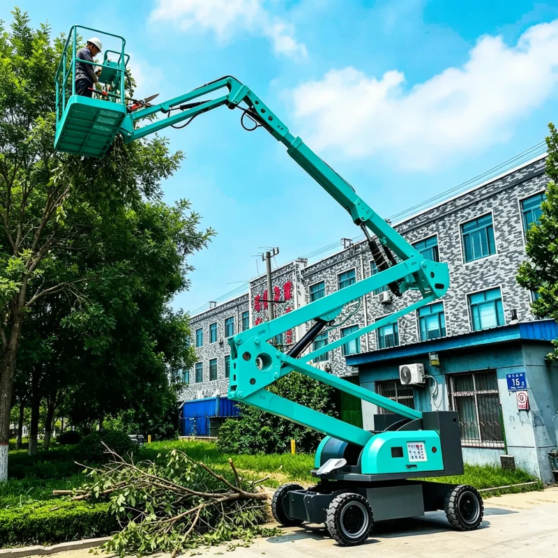 Smooth Self Propelled Articulating Boom Lift 12m Electric Manlift For Museum Artwork Installation High Platform