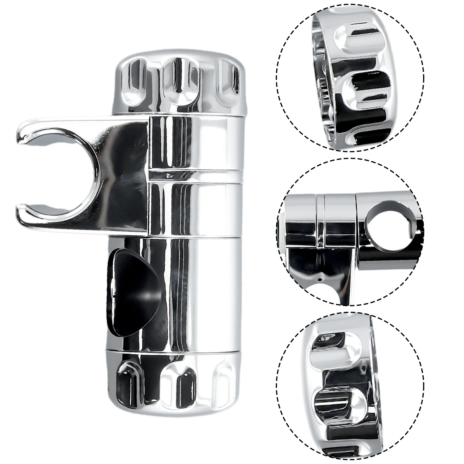 1PC Chrome Shower Rail Head Slider Holders Adjustable 18mm-25mm Bracket For Slide-Bar Adjustable Chrome-Plated Bathroom Pipe