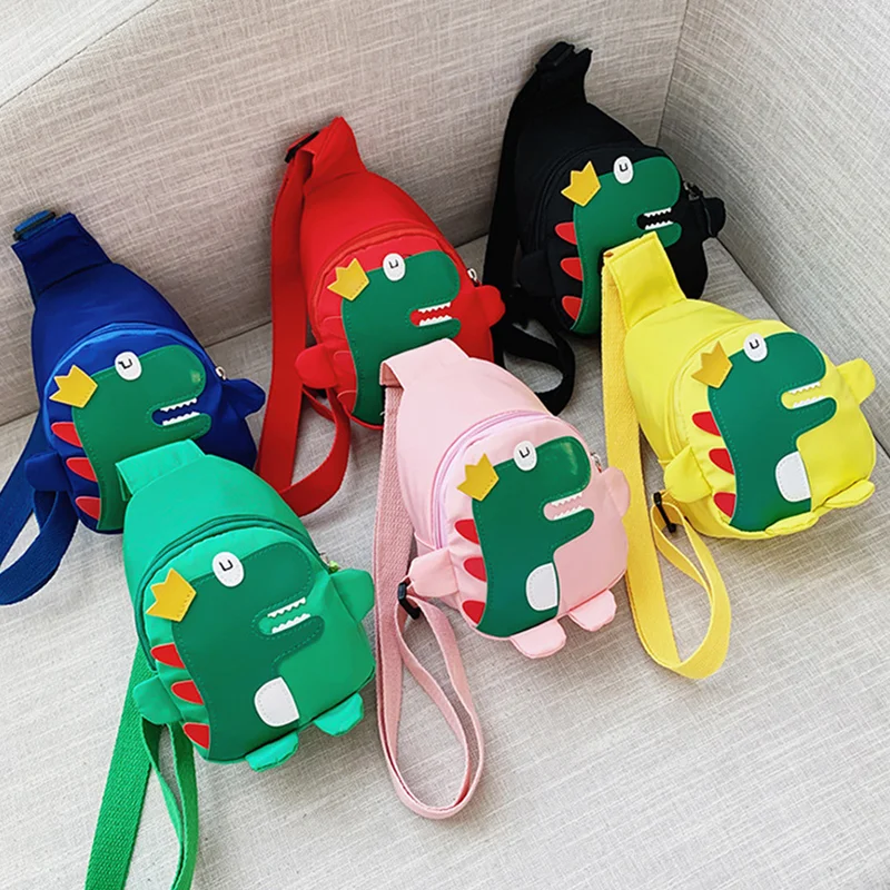 Cute Cartoon Dinosaur  Backpacks Children Boy Girl Chest Crossbody Bags Travel Harness Bag Adjustable Animals Kids Backpack