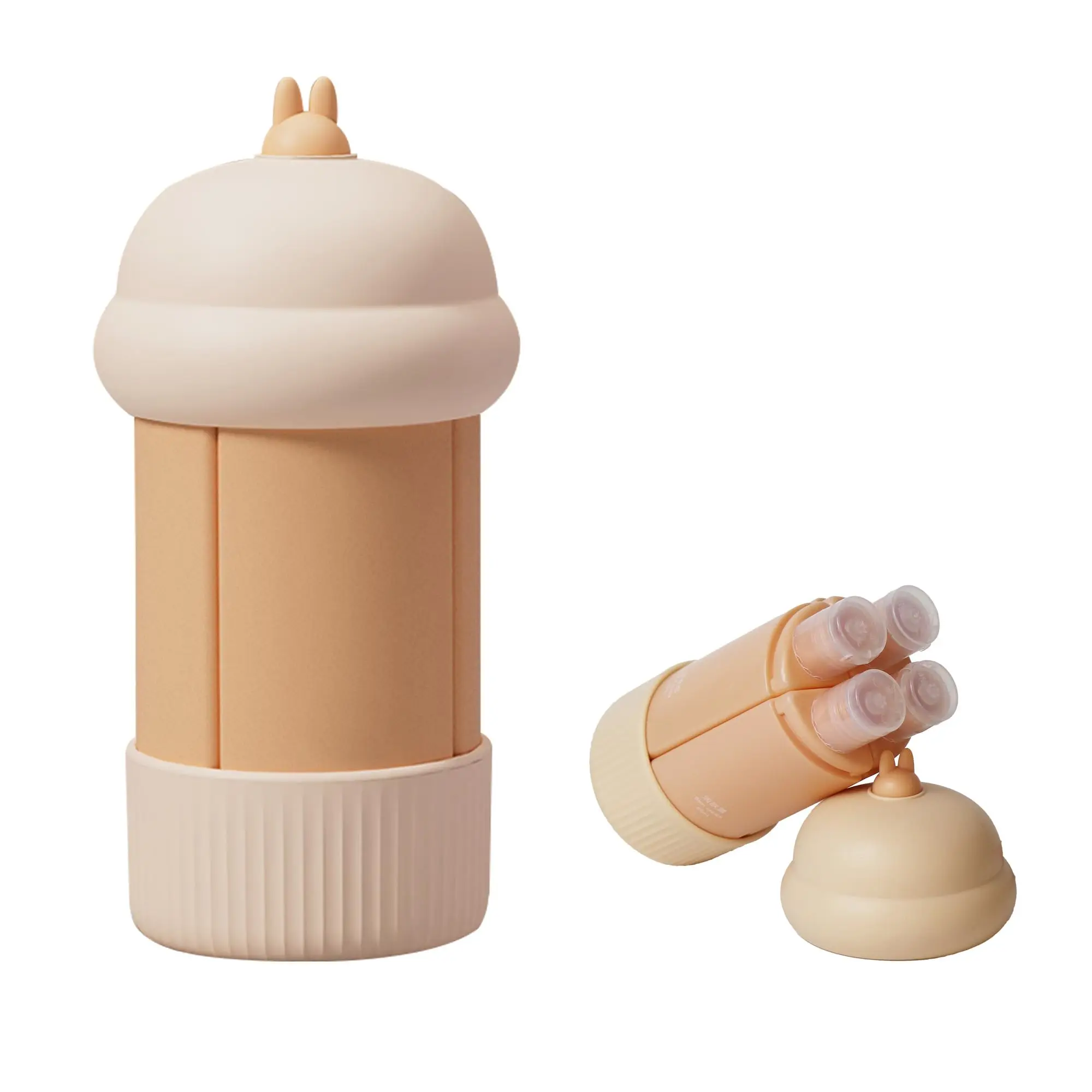 Bottiglie da viaggio per articoli da toeletta Bottiglie portatili 4 in 1 Contenitori da viaggio comprimibili a prova di perdite Bottiglia riutilizzabile per shampoo