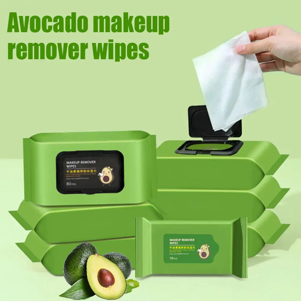 12-80 pezzi salviette struccanti avocado salviette umidificate usa e getta delicate non irritanti strumenti struccanti