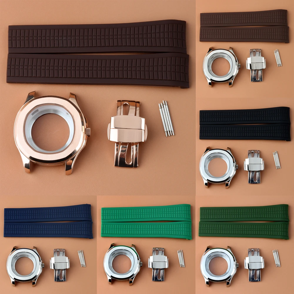 

Black 42mm NH35 Watch Case dark green Rubber Strap Fit Modified AQUANAUT NH35 NH36 Movement 31.5mm Dial 316L Steel Accessories
