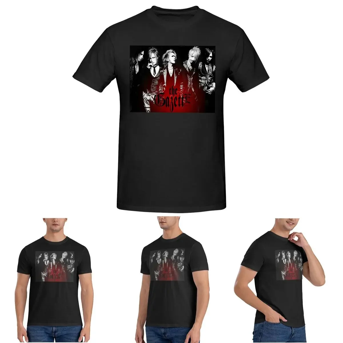 Japão rock the gazette band camiseta para homem algodão plus size t camisas masculinas manga curta o-pescoço roupas de verão topos S-6XL