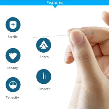 500 jednorázových jehel pro akupunkturu a moxování s kanylou, sterilní, čisté, hygienické, ostré, krásné, masážní, různé velikosti 6 nejlepší prodej akupunkturní jehly - №2