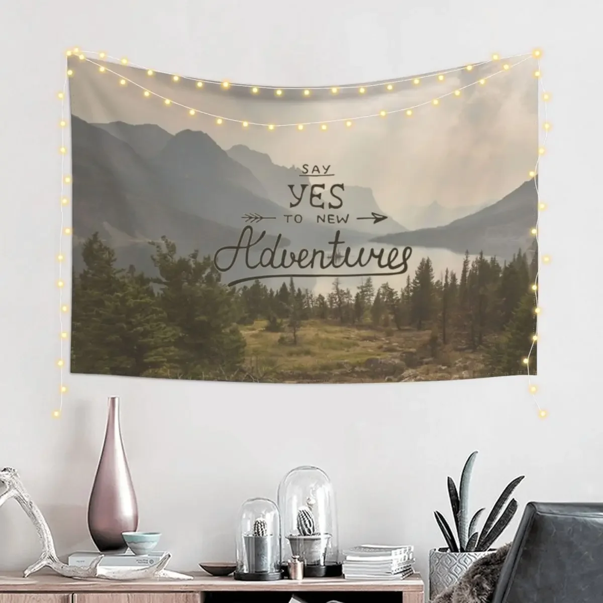 Say Yes To New Adventures Travel Quote Tapestry Wall Coverings House Decor Things To The Room Anime Decor Tapestry