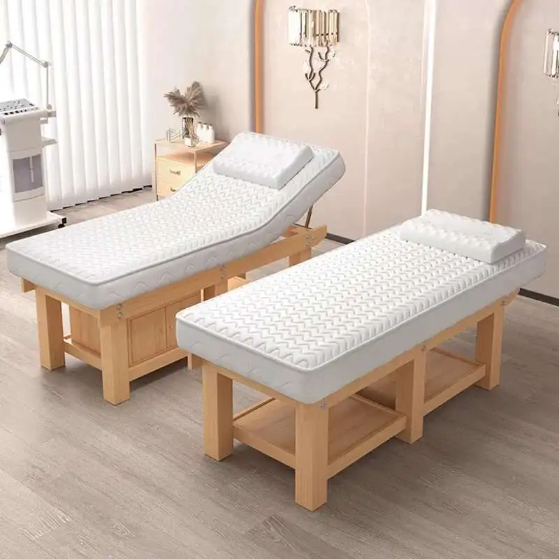 Full Wooden Massage Chairs Body Comfort Tattoo Lash Cosmetic Bed Pedicure Mattresses Camas Portatil Massage Furniture MQ50MB