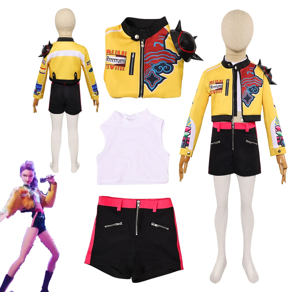 

2025 Cartoon Demon Hunter of KPop Cosplay Rumi Top Pants Girls Clothes Party Disguise Halloween Costume Carnival Outfit Suits