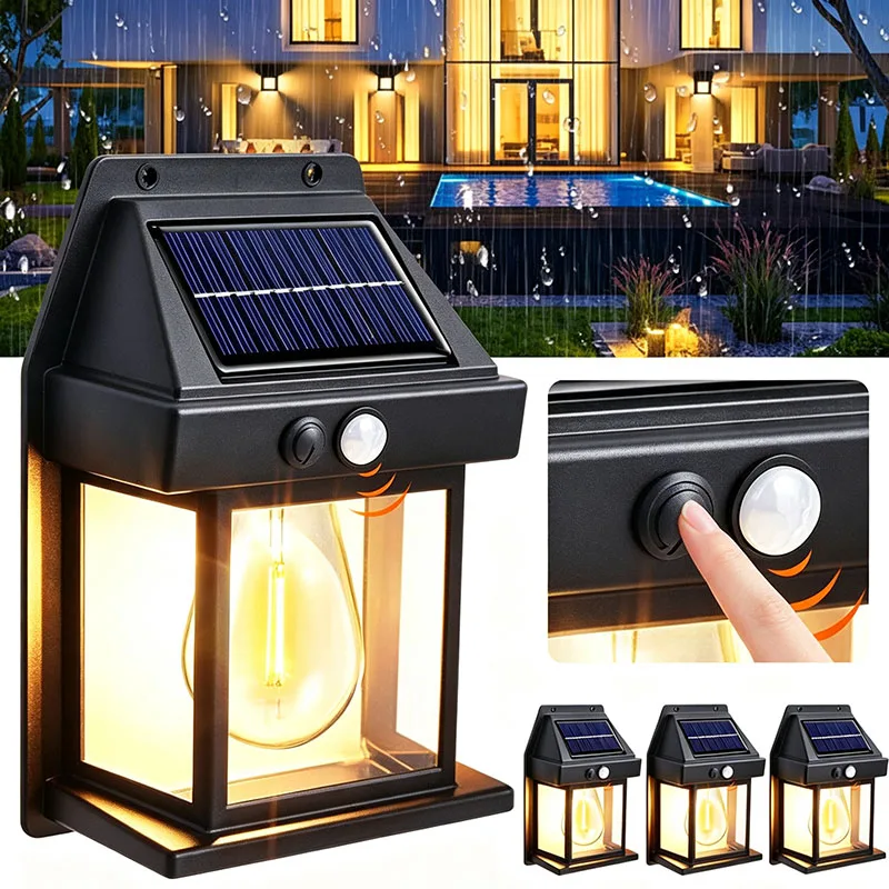 luzes-solares-de-parede-com-sensor-de-movimento-do-anoitecer-ao-amanhecer-lampada-led-a-prova-d'Agua-com-3-modos-para-decoracao-externa-de-patios-cercas-jardins-garagens-e-residencias