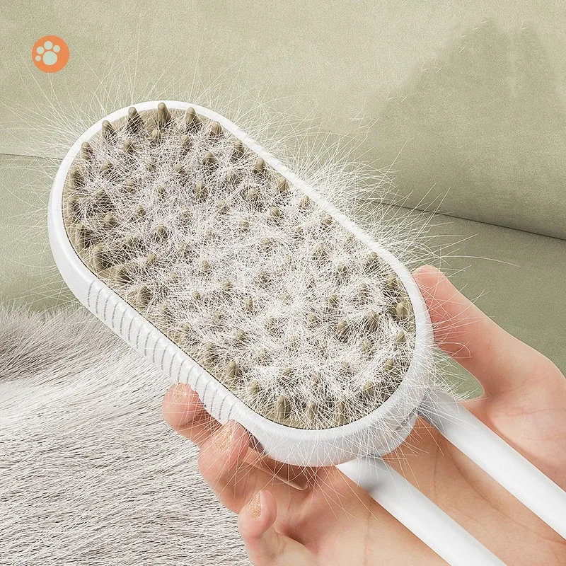 Cat Dog Pet Spray Massage Brush 3 in 1 One Button Steam Spray Folding Rotatable Floating Hair Bath Hair Removal Brush Comb