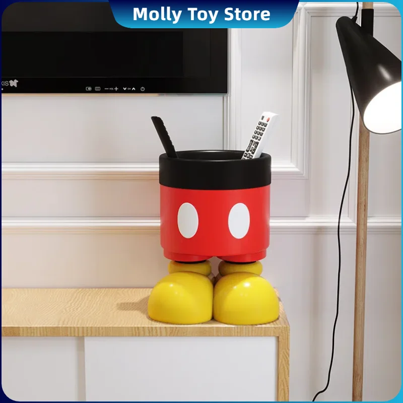 

Cartoon Desktop Decoration Cute Mouse Storage Bucket Table Ornament Resin Crafts Modern Home Living Room Porch Decor Kids Gifts