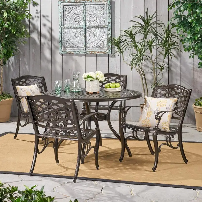 

5-Piece Dining Set with Modern Design - Perfect for Small Spaces and Family Gatherings