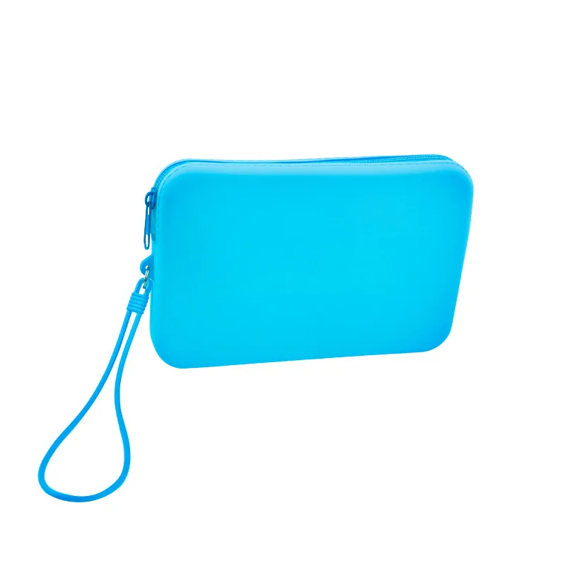 1 Piece Silicone Makeup Brush Bag, Tolietary Pouch Waterproof Cosmetic Container with Zipper, Lady Teenager Comestic Organizer