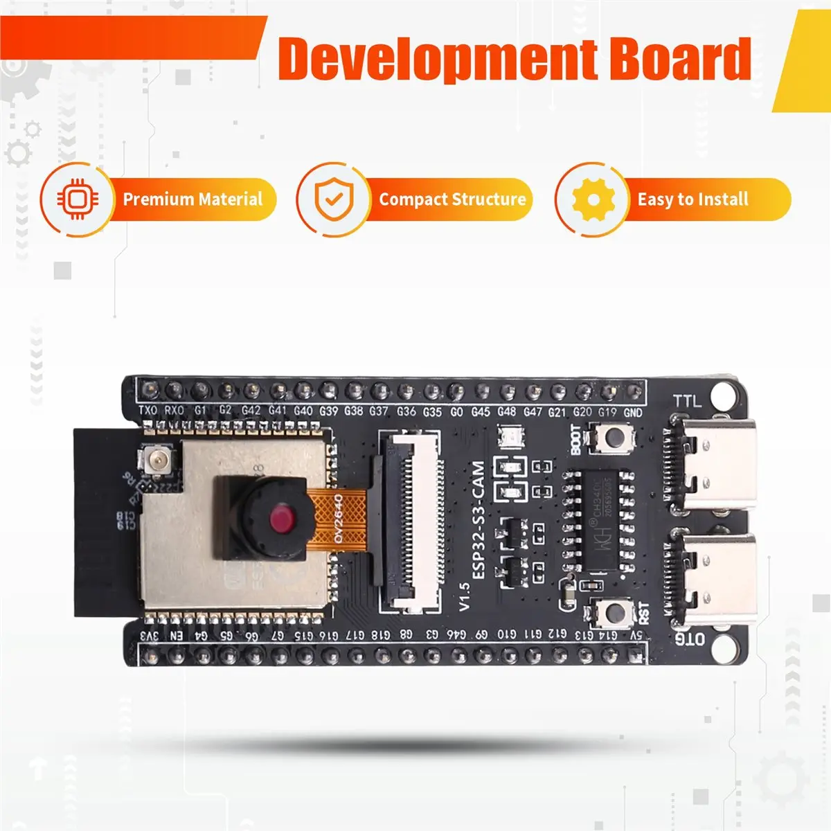 --CAM Development Board with OV5640 Camera Wifi Bluetooth --N16R8 Module for IoT DIY Projects