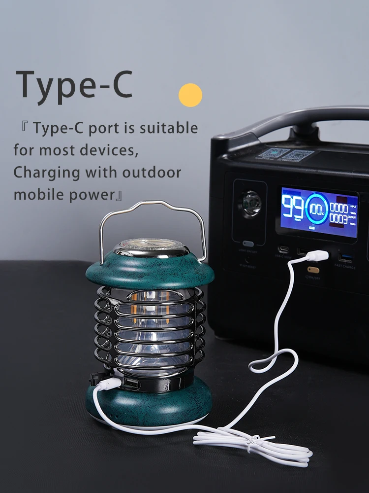 Retro Portable Camping Lantern Outdoor Vintage Camp Lamp 3 Lighting Modes Tent Light for Hiking Climbing Yard Dimmable Lamp