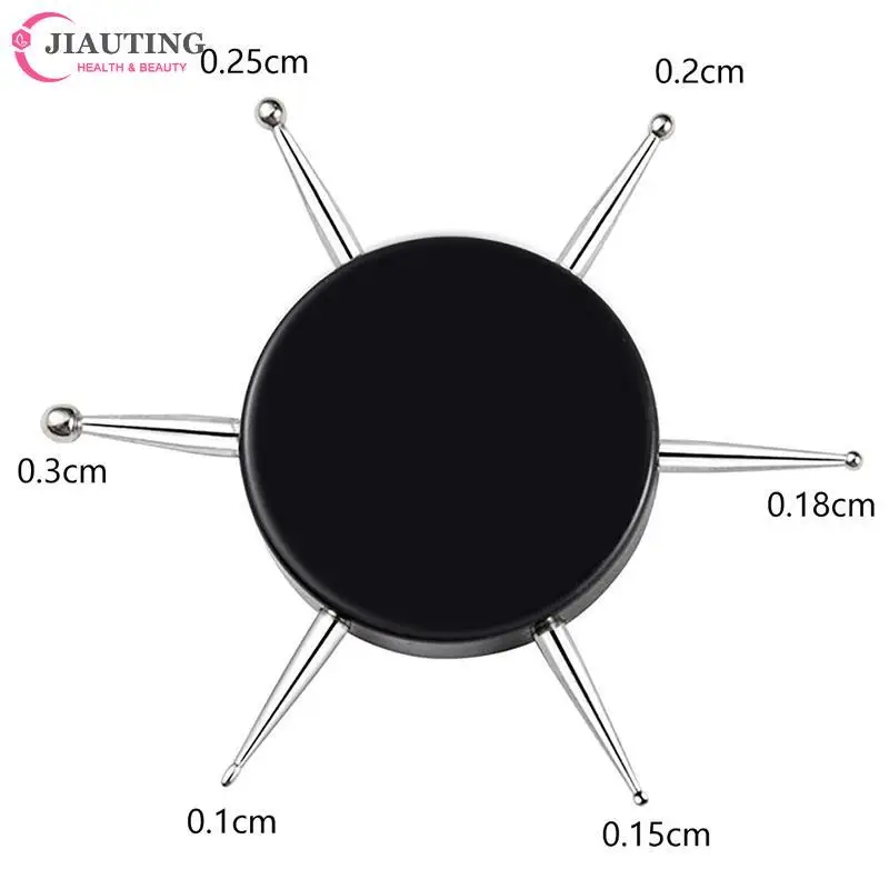 1pc 6 Kopf Nail Art Punkt ier werkzeuge Scheibe Nagel bohrer Nagel werkzeuge Punkt lackier werkzeuge Nagel punkt bohr stift kreisförmiges Punkt ier werkzeug