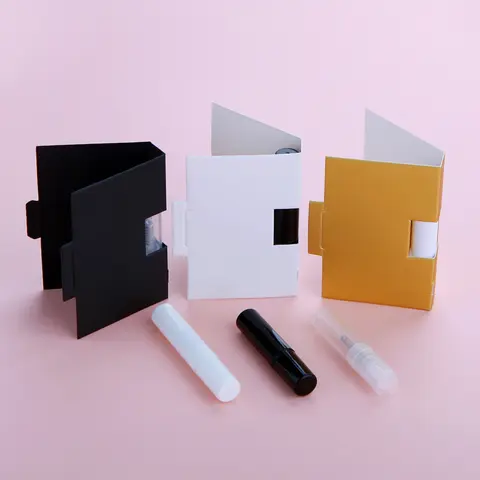 100 200Pcs 2ml 3ml Perfume Mini Vials Plastic Bayonet Spray Bottles With Package Card Fragrance Sample Tester Bottles