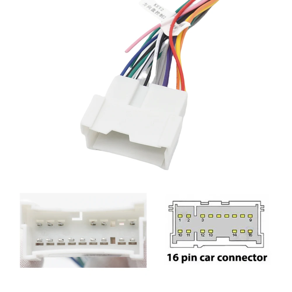 Radio Wiring Harness Connector Car Android Cable Adapter 16 Pin for Hyundai Tucson Sonata Accent Getz Kia Rio Cerato Spectra