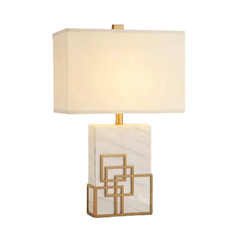 Nordic Design Black Marble Table Lamp Interior Decoration Creative Bedroom Bedside Study Light Emitting Diode Table Lamp