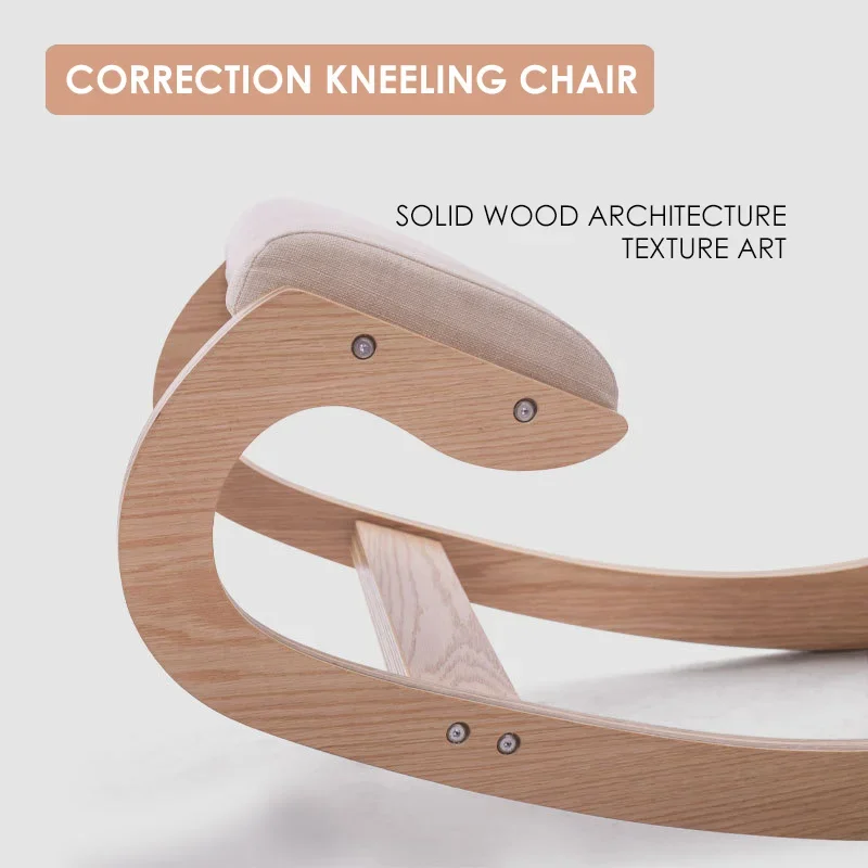 Newly Upgraded Ergonomic Wooden Kneeling Chair With Horse Saddle For Yoga And Pilates Factory Wholesale Spinal