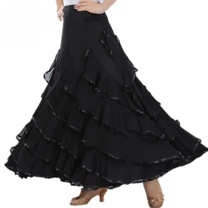 Swinging Skirt Modern Ballroom Dance Skirt Stage Performance Competition Uniform