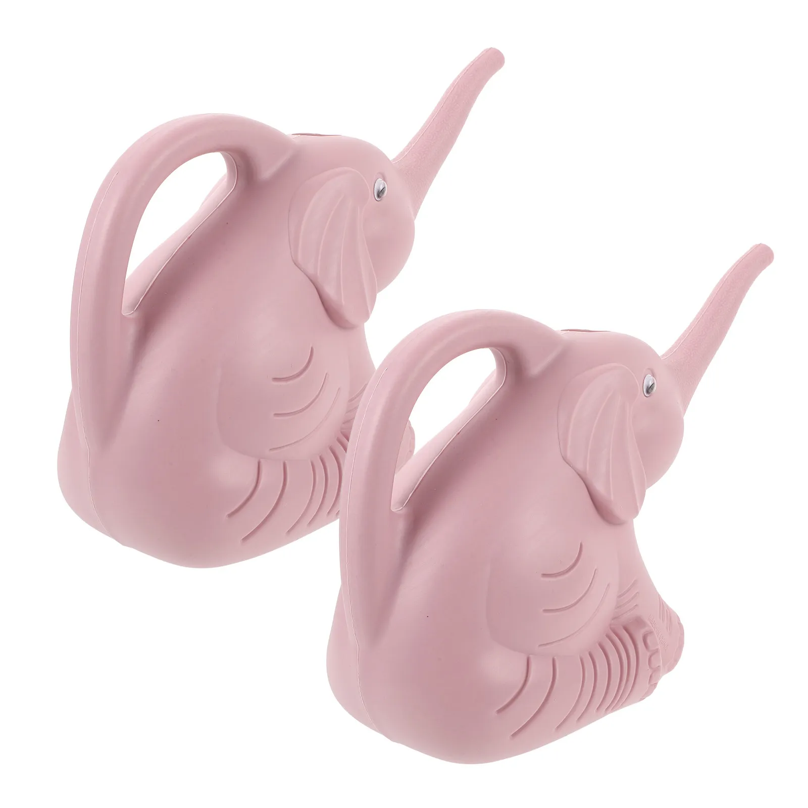 2Pcs Plastic Watering Can Creative Animal Shape Gardening Art Handle Water Pot for Flower Succulent Plants Garden Use Pink