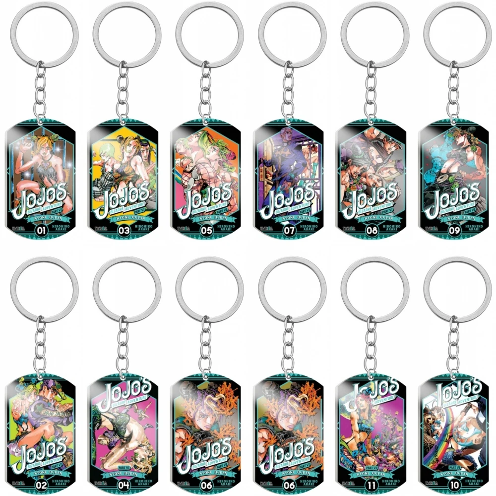 Anime JoJo's Bizarre Adventure Jonathan Joestar Kujō Jōtarō Cosplay Metal Alloy Key Chain Keychain Pendant Accessories